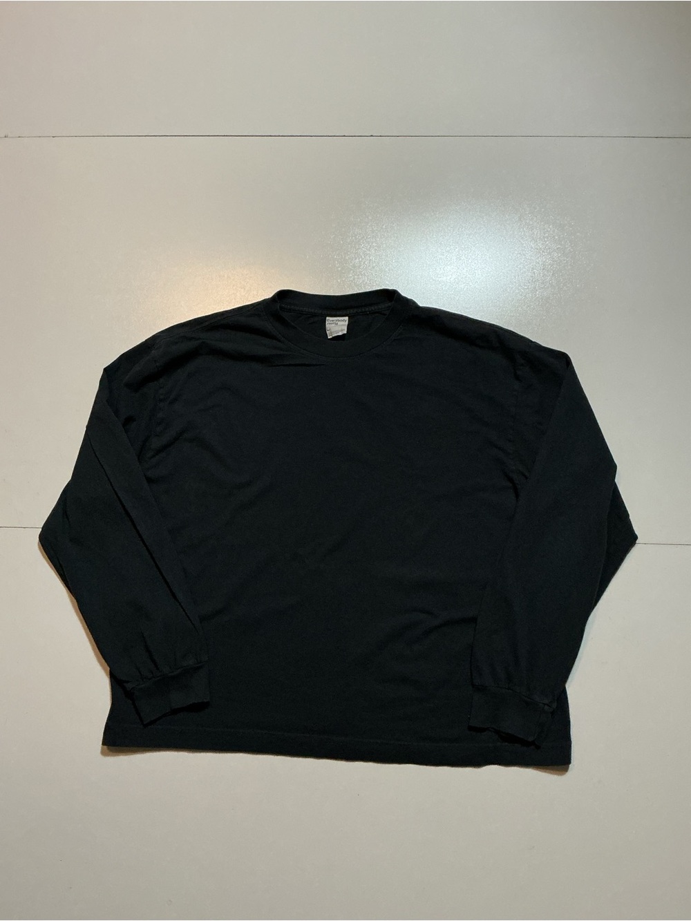 Everybody World Los Angeles Made In USA Reclaimed Cotton Black L/S T-Shirt